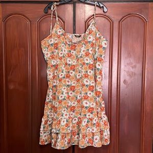 SHEIN Plus Boho Floral Ruffled Hem Tie Shoulder Dress Size 3X